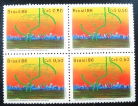 Quadra de selos do Brasil de 1986 Gastroenterologia