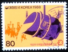 Selo postal da Coréia do Sul de 1988 Iron and Steel Institute