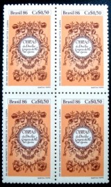 Quadra de selos postais do Brasil de 1986 Gregório de Mattos