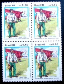 Quadra de selos postais do Brasil de 1986 Aviação Militar