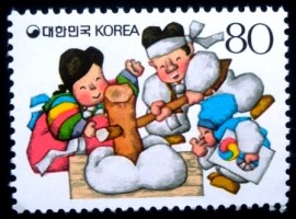 Selo postal da Coréia do Sul de 1989 Year of the Horse
