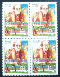Quadra de selos postais do Brasil de 1987 Villa Lobos