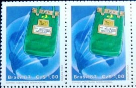 Par de selos postais do Brasil de 1987 Correio Internacional