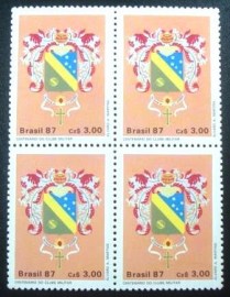 Quadra de selos postais do Brasil de 1987 Centenário Clube Militar