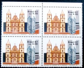 Quadra de selos postais do Brasil de 1987 Convento São Francisco