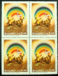 Quadra de selos postais do Brasil de 1987 Dia de Ação de Graças