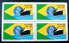 Quadra de selos postais do Brasil de 1988 Abertura dos Portos