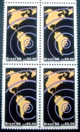 Quadra de selos postais do Brasil de 1988 TELECOM