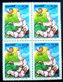 Quadra de selos postais do Brasil de 1988 Olimpíada da Coréia