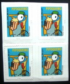 Quadra de selos postais do Brasil de 2011 Pipoqueiro