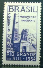 Selo postal de 1954 Monumento do Imigrante