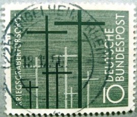 Selo postal da Alemanha de 1956 Crosses - 753 U