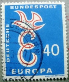 Selo postal da Alemanha de 1956 CEPT 40 - 791 U