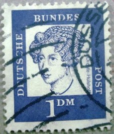 Selo postal da Alemanha de 1961 Annette von Droste-Hülshoff - 361 Uy