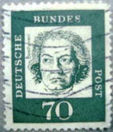 Selo postal da Alemanha de 1961 Ludwig van Beethoven