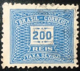 Selo postal do Brasil de 1919 Cifra Horizontal 200 U