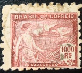 Selo postal do Brasil de 1921 Navegação 1000 U