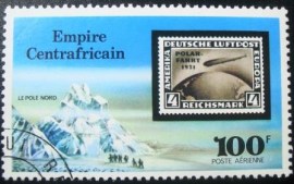 Selo postal da Rep. Centro Africana de 1977 North Pole and German Stamp
