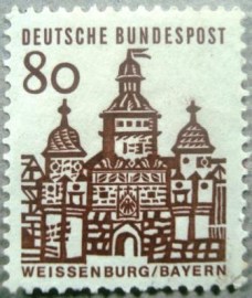 Selo postal da Alemanha de 1964 Ellinger Gate - 912 U