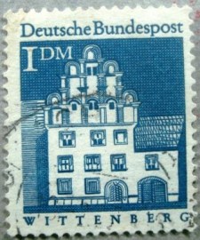 Selo postal da Alemanha de 1966 Melanchthon building