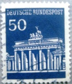 Selo postal da Alemanha de 1966 Brandenburg Gate Berlin 50
