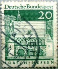 Selo postal da Alemanha de 1967 Gatehouse of Lorsch/Hessen - 941 U