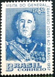 Selo postal de 1957 Gal. Craveiro Lopes - C 389 N