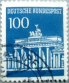 Selo postal da Alemanha de 1967 Brandenburg Gate - 956 U