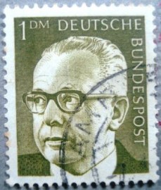 Selo postal da Alemanha de 1970 Dr. Gustav Heinemann 1 - 1038 U