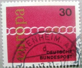 Selo postal da Alemanha de 1971 Brotherhood and cooperation - 676 U