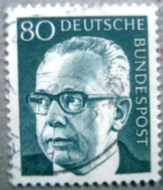 Selo postal da Alemanha de 1971 Dr. Gustav Heinemann 80 - 1036 U