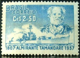 Selo postal de 1957 Almirante Tamandaré - C 398 N