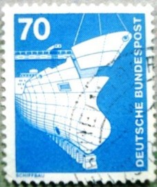 Selo postal da Alemanha de 1975 Shipbuilding - 1177 U