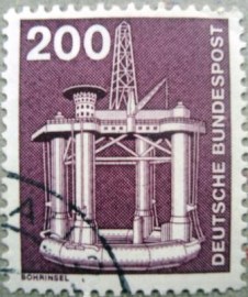 Selo postal da Alemanha de 1975 Oil rig - 1188 U