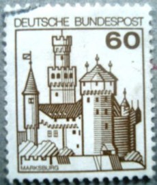 Selo postal da Alemanha de 1977 Marksburg Castle - 765 U