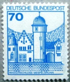 Selo postal da Alemanha de 1977 Water castle Mespelbrunn - 765A U