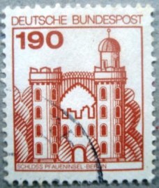 Selo postal da Alemanha de 1977 Peacock Island Castle, Berlin - 766 U