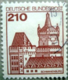 Selo postal da Alemanha de 1979 Schwanenburg, Kleve - 843 U