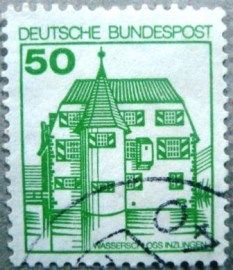 Selo postal da Alemanha de 1980 Water Castle Inzlingen - 877 U