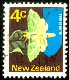Selo postal da Nova Zelândia de 1970/3 Great Ghost/Puriri moth