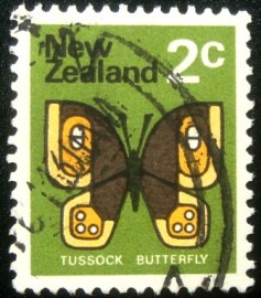 Selo postal da Nova Zelândia de 1970/3 Common Tussock