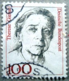 Selo postal da Alemanha de 1988 Therese Giehse - 1484 U