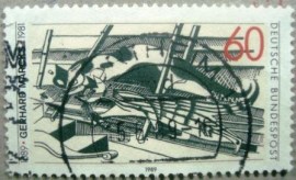 Selo postal da Alemanha de 1989 Gerhardt Marcks - 1571 U