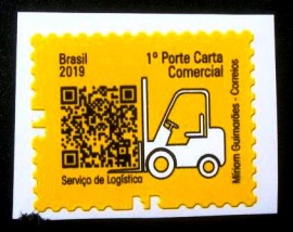 Selo postal do Brasil de 2019 Empilhadeira