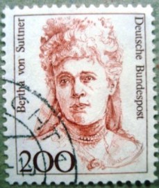 Selo postal da Alemanha de 1991 Bertha von Suttner - 1491 U