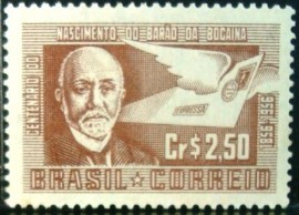 Selo postal de 1956 Barão de Bocaína - C  383 N