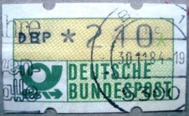 Selo postal Etiqueta ATM da Alemanha de 1992 Post horn DBP bold - 12 U