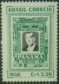 Selo postal comemorativo do Brasil de 1956 - C  384 N