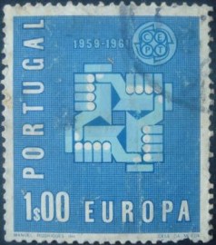 Selo postal de Portugal de 1961 Clasped Hands and CEPT symbol, - 8785 U