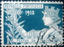 Selo postal de Portugal de 1913 City Festival Lisboa - 3 U